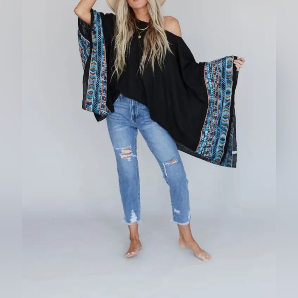 Fallon Embroidered Poncho